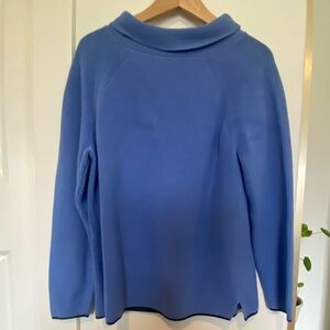 Talbots Cowl Neck Sweater in Soft Blue 100% Pima Cotton Size XL